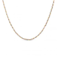 10K Tri-Colour Gold 16+2" 2.7mm Three Strands Braid Herringbone Necklace