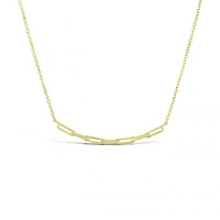 10K Yellow Gold Paperclip Bar Necklace
