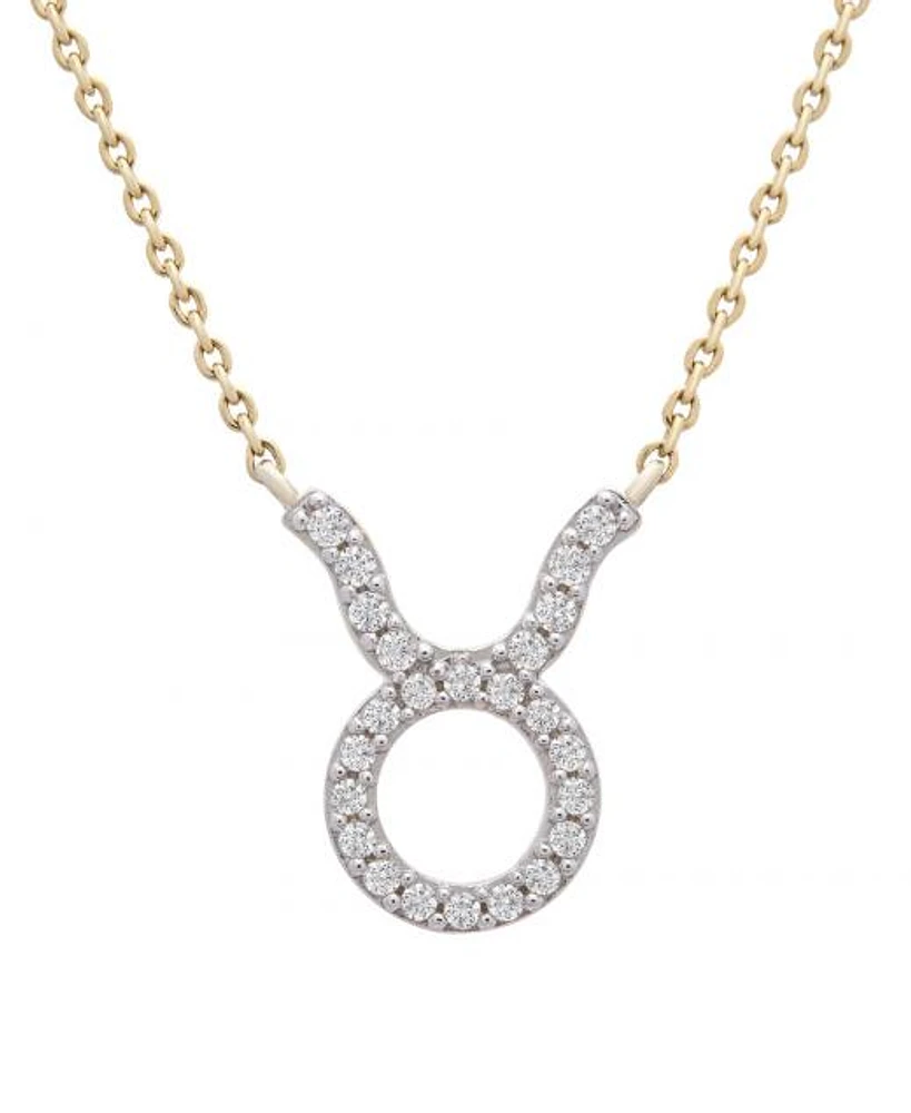 10K Yellow Gold Taurus 0.10CTW Diamond Pendant