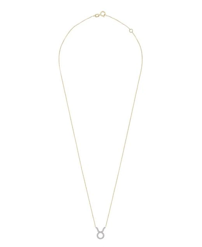 10K Yellow Gold Taurus 0.10CTW Diamond Pendant