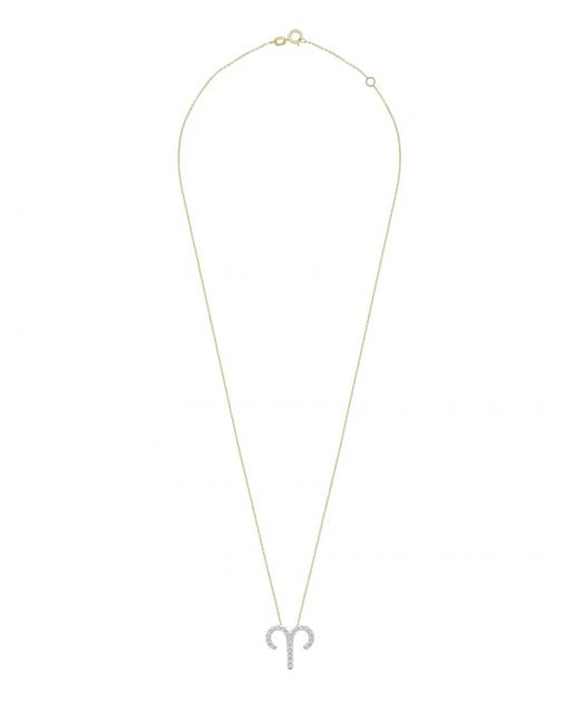 10K Yellow Gold Aries 0.10CTW Diamond Pendant