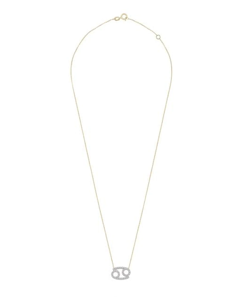 10K Yellow Gold Cancer 0.10CTW Diamond Pendant