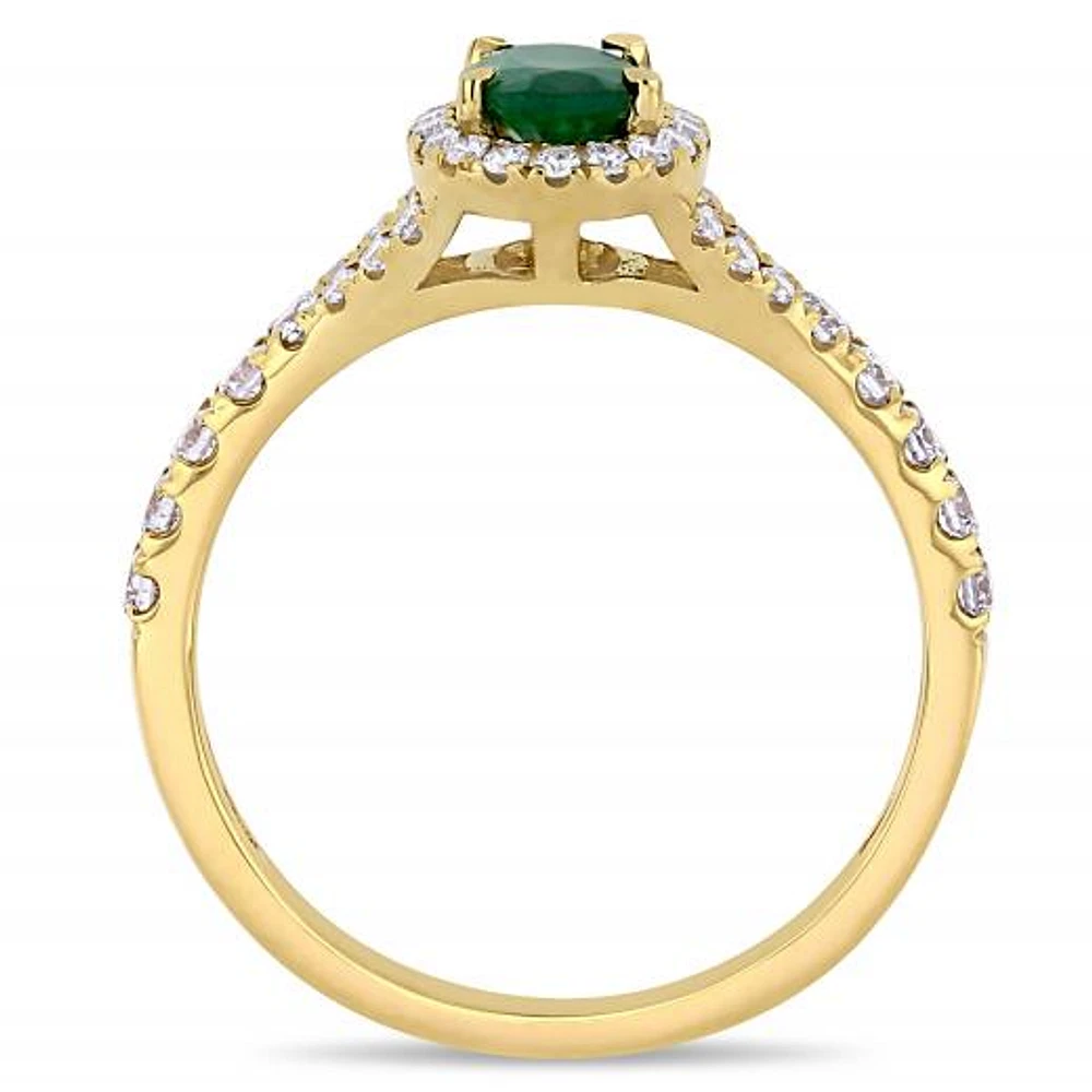 Julianna B 14K Yellow Gold Emerald & 0.45CTW Diamond Ring