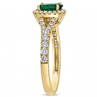 Julianna B 14K Yellow Gold Emerald & 0.45CTW Diamond Ring
