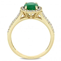 Julianna B 14K Yellow Gold Emerald & 0.33CTW Diamond Ring