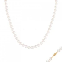 14K Yellow Gold 5-6mm White Akoya Pearl 18" Necklace