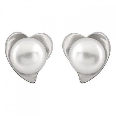 Sterling Silver 6-7mm White Freshwater Pearl Earrings