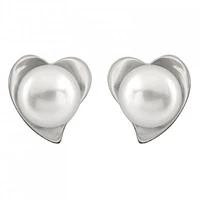 Sterling Silver 6-7mm White Freshwater Pearl Earrings