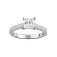 Glacier Fire 14K White Gold 1.00CT Ideal Princess Cut Diamond Solitaire Ring