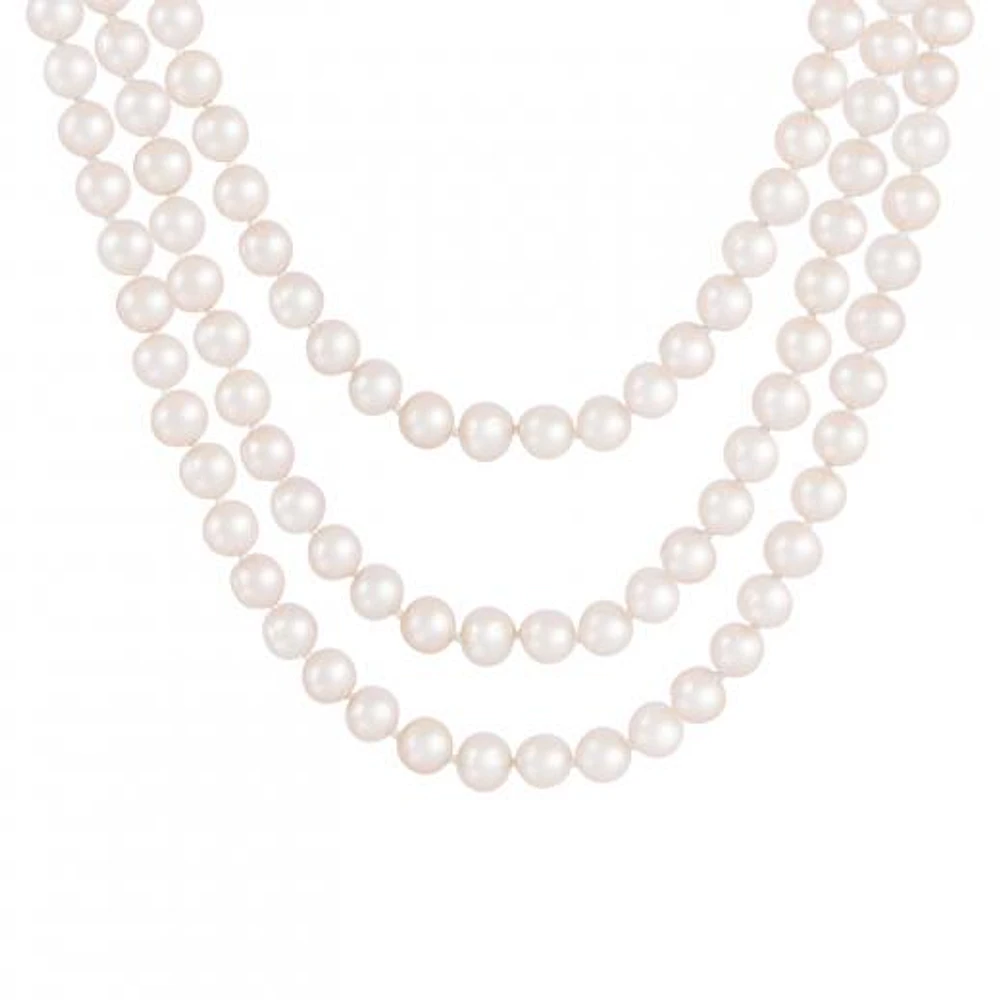 100" Endless 7-8mm White Freshwater Pearl Necklace
