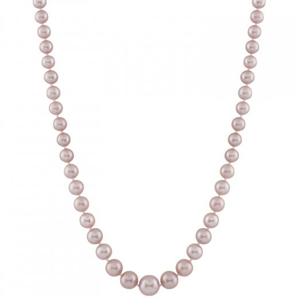 14K Yellow Gold 4-8mm Pink Freshwater Pearl 18" Necklace