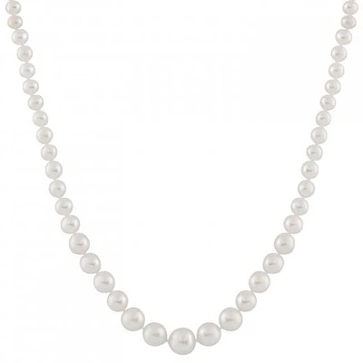 14K Yellow Gold 4-8mm White Freshwater Pearl 18" Necklace