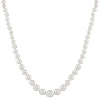 14K Yellow Gold 4-8mm White Freshwater Pearl 18" Necklace