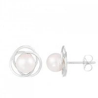 14K White Gold 6-6.5mm Akoya Pearl Earrings