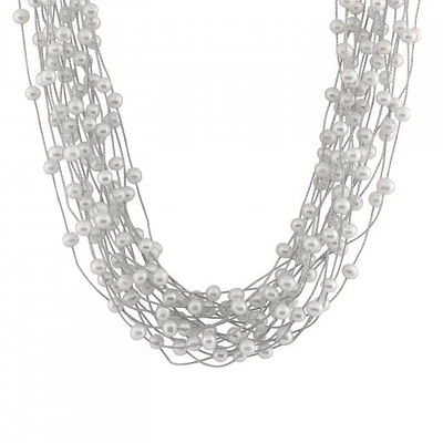 Sterling Silver 5-6mm White Freshwater Pearl 18" necklace