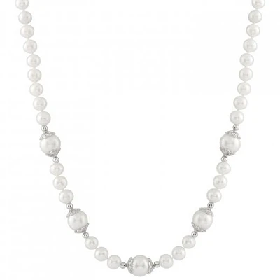 Sterling Silver 6-12mm Freshwater Pearls 18" Necklace