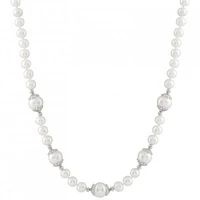 Sterling Silver 6-12mm Freshwater Pearls 18" Necklace