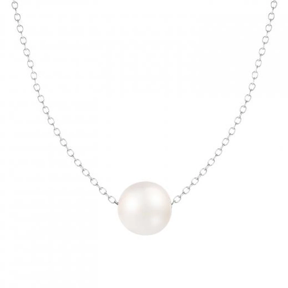 Sterling Silver 10mm Freshwater Pearl. 17" Necklace
