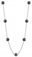 Sterling Silver 8-9mm Black Freshwater Pearl 20" Necklace