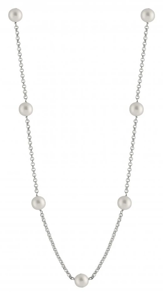 Sterling Silver 8-9mm White Freshwater Pearl 20" Necklace