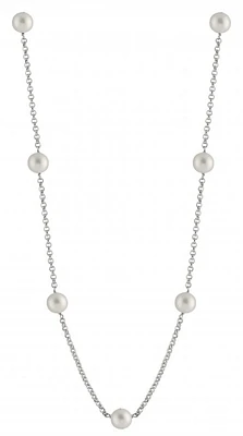 Sterling Silver 8-9mm White Freshwater Pearl 20" Necklace