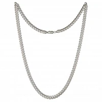 Sterling Silver 24" 5.3mm Pave Cut Curb Chain