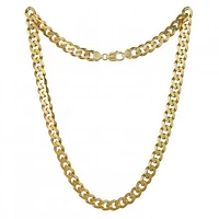 Sterling Silver 18K Yellow Gold Plated 24" 10.8mm Curb Chain