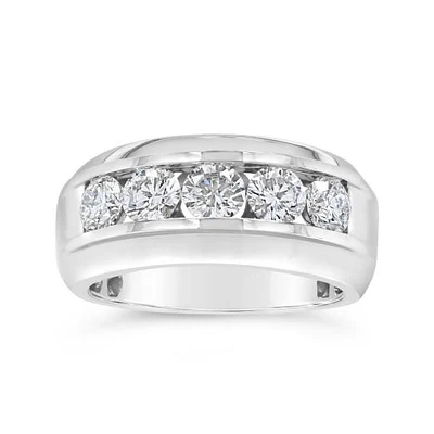 10K White Gold Lab Grown 1.94CTW Diamond Men's Band