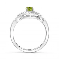 Sterling Silver Peridot & White Topaz Ring