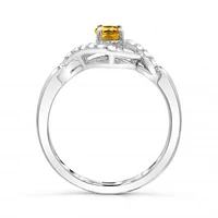 Sterling Silver Citrine & White Topaz Ring
