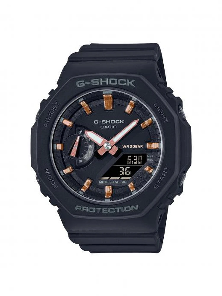 Casio G-Shock Women's Digital Black Watch with Octagonal Dial
