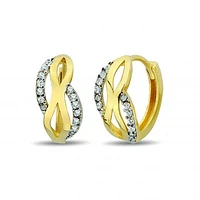 10K Yellow Gold Cubic Zirconia Infinity Earrings