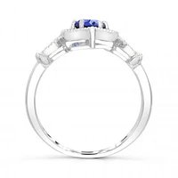 10K White Gold Tanzanite & White Sapphire Ring