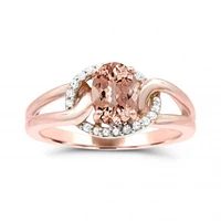 Sterling Silver Morganite & White Sapphire Ring