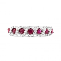 14K White Gold Ruby & Diamond Ring