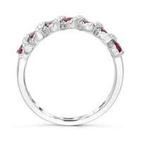 14K White Gold Ruby & Diamond Ring