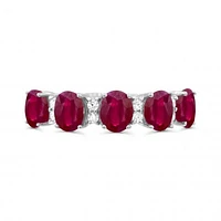 14K White Gold Ruby & Diamond Ring