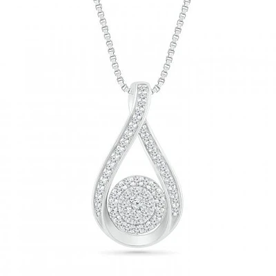 10K White Gold 0.45CTW Diamond Fashion Bouquet Pendant