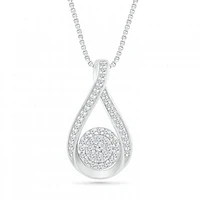 10K White Gold 0.45CTW Diamond Fashion Bouquet Pendant