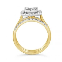 10K Yellow & White Gold Three Piece 1.00CTW Bridal Ring Set