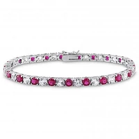 Julianna B Sterling Silver Created Ruby & Created White Sapphire Bracelet