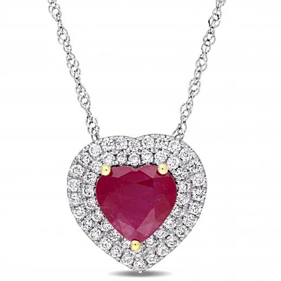 Julianna B 14K White Gold Ruby & Diamond Pendant