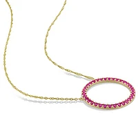 Julianna B 10K Yellow Gold Created Ruby Pendant
