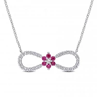 Julianna B Sterling Silver Created Ruby & Created White Sapphire Pendant