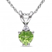 Julianna B 10K White Gold Peridot & Diamond Pendant