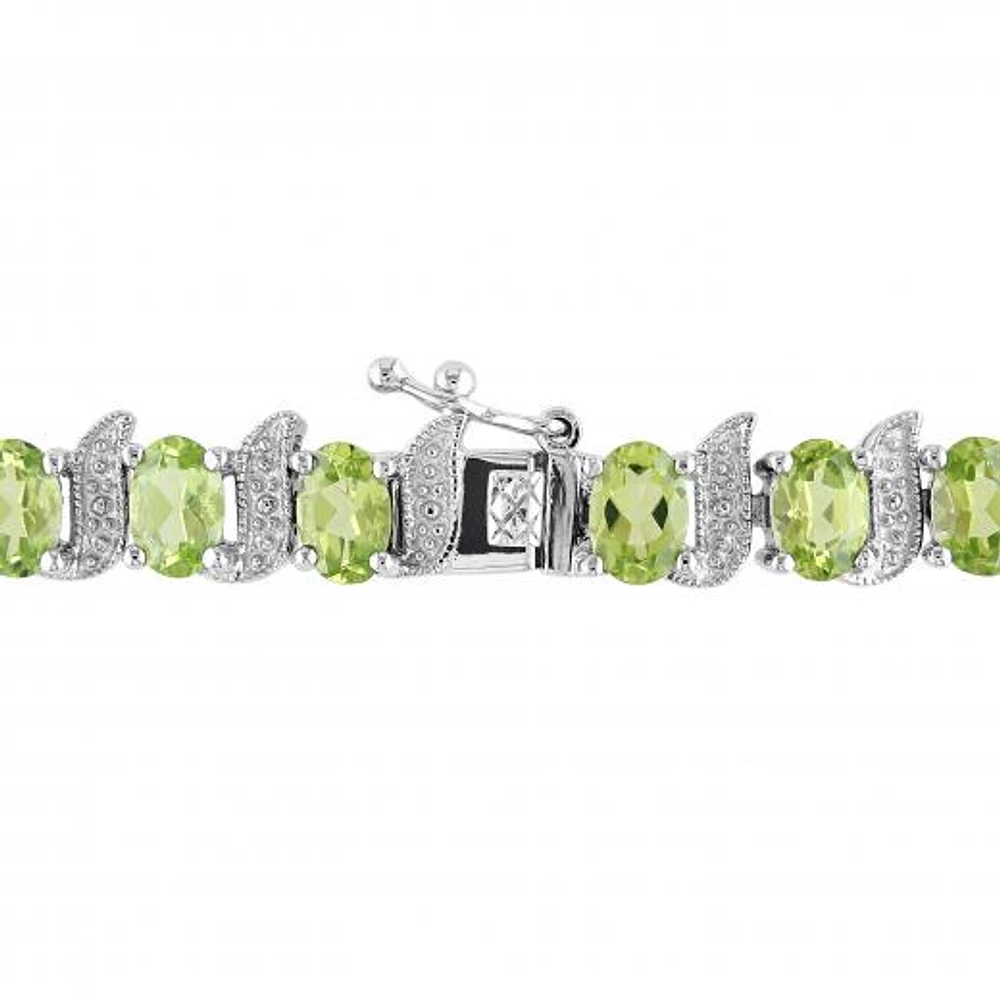 Julianna B Sterling Silver Peridot & Diamond Bracelet