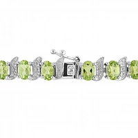 Julianna B Sterling Silver Peridot & Diamond Bracelet