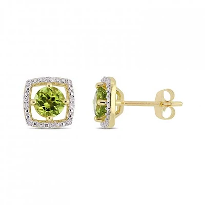 Julianna B 10K Yellow Gold Peridot & Diamond Earrings