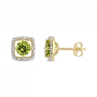 Julianna B 10K Yellow Gold Peridot & Diamond Earrings