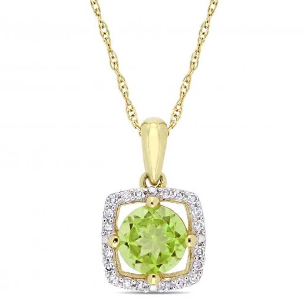 Julianna B 10K Yellow Gold Peridot & Diamond Pendant